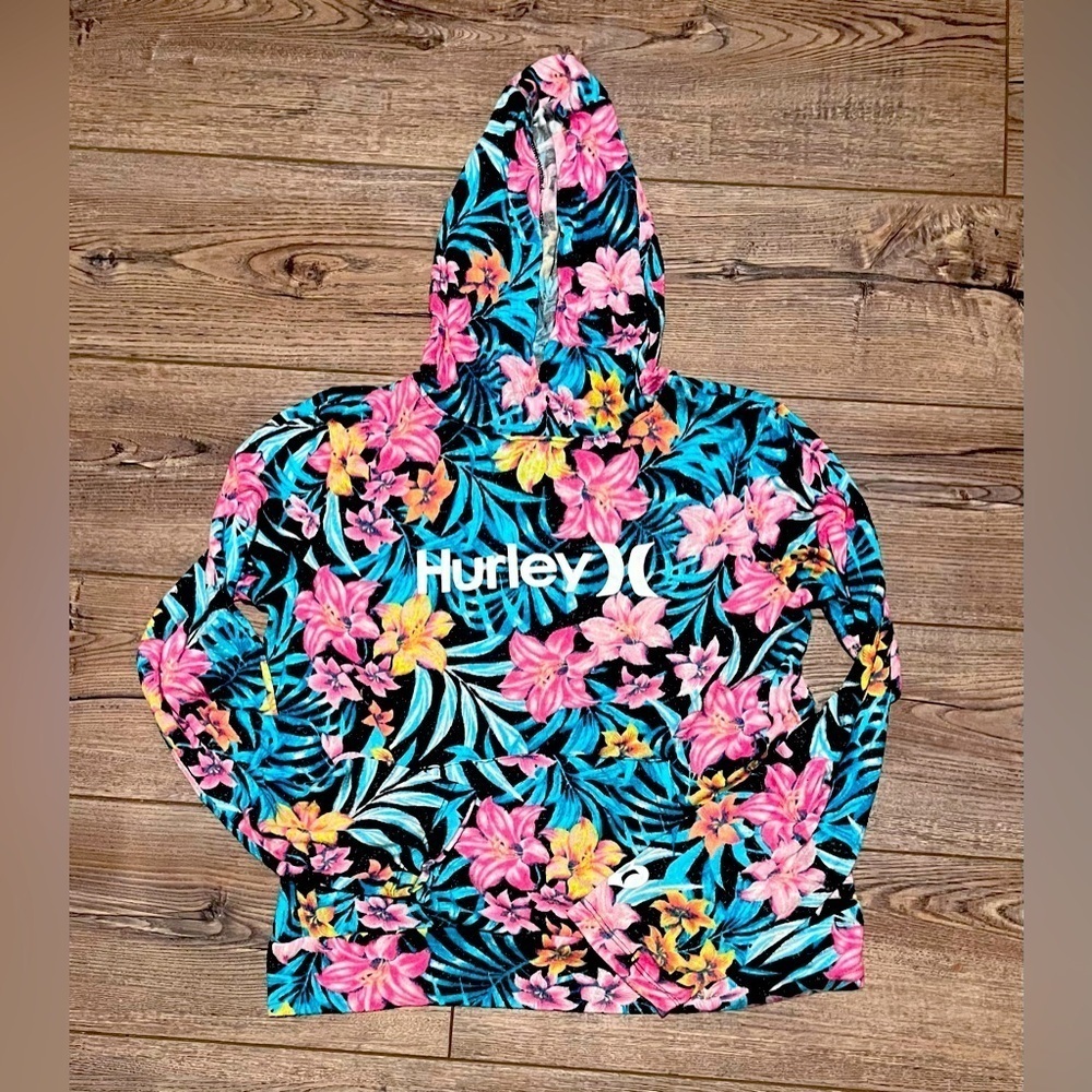 Girls bright floral xl Hurley hoodie